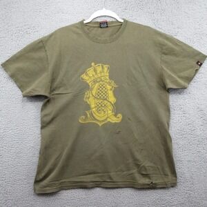 Quiksilver Shirt Mens Large Crown Crest Distressed Graphic Skate Surfer Tee